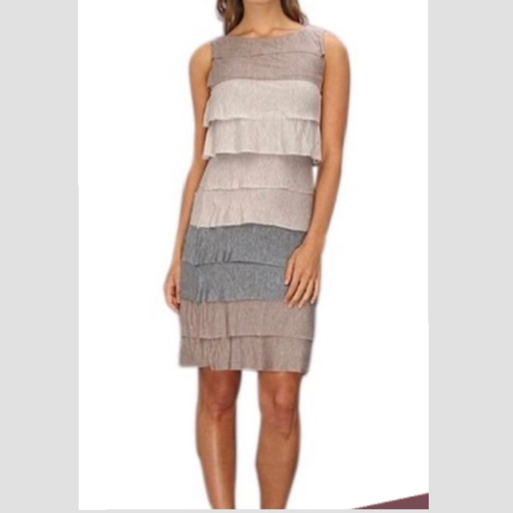 PRE OWNED BCBG MAX AZRIA TIERED OMBRÉ DRESS SZ MED
